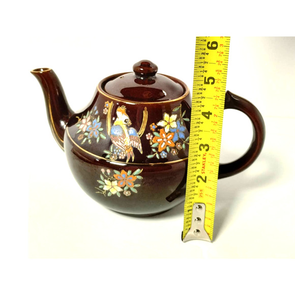 Vintage Teapot, Hand-Painted, Occupied Japan, 1945-1952, Bird Design - Picture 14 of 14